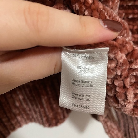 Mumu Jesse Sweater in Mauve Chenille - Picture 5 of 6